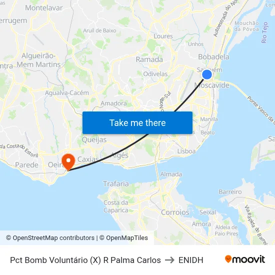 Pct Bomb Voluntário (X) R Palma Carlos to ENIDH map