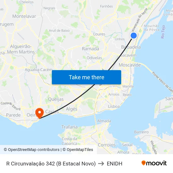 R Circunvalação 342 (B Estacal Novo) to ENIDH map