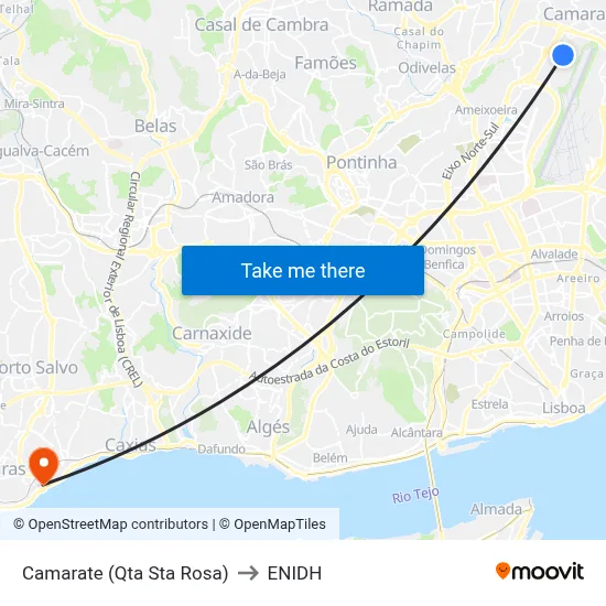 Camarate (Qta Sta Rosa) to ENIDH map