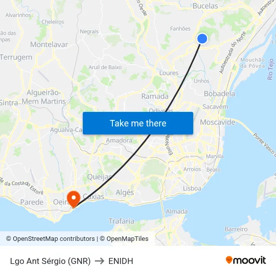 Lgo Ant Sérgio (GNR) to ENIDH map