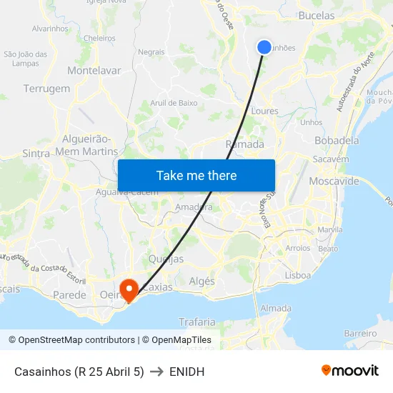 Casainhos (R 25 Abril 5) to ENIDH map