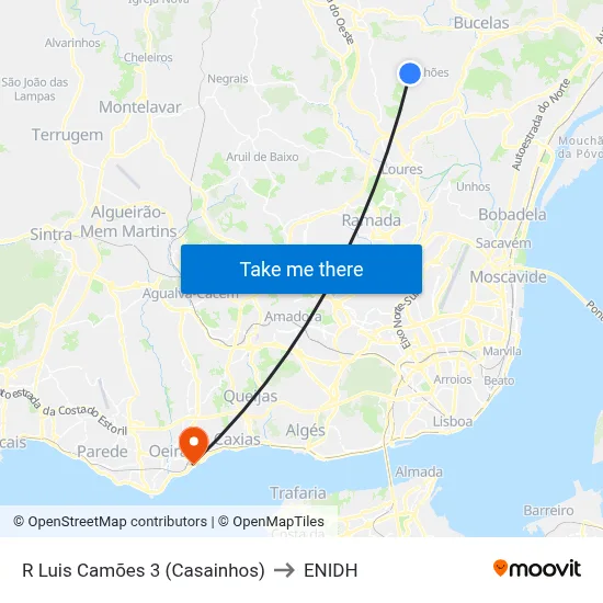 R Luis Camões 3 (Casainhos) to ENIDH map