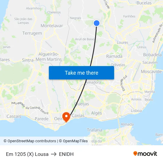 Em 1205 (X) Lousa to ENIDH map