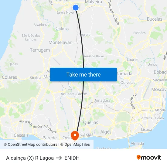Alcainça (X) R Lagoa to ENIDH map