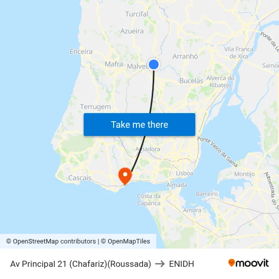 Av Principal 21 (Chafariz)(Roussada) to ENIDH map