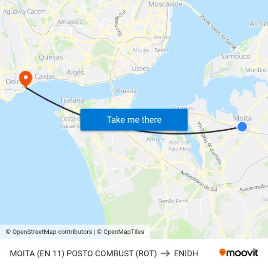MOITA (EN 11) POSTO COMBUST (ROT) to ENIDH map