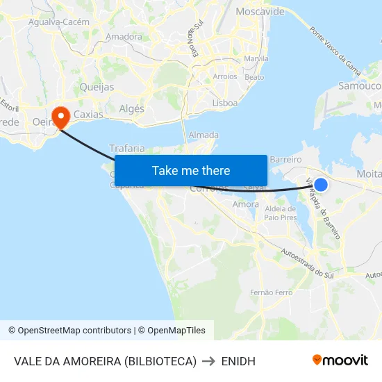 VALE DA AMOREIRA (BILBIOTECA) to ENIDH map