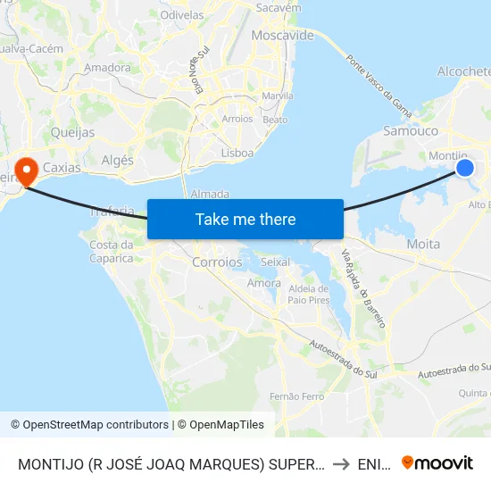 MONTIJO (R JOSÉ JOAQ MARQUES) SUPERMERCADO to ENIDH map