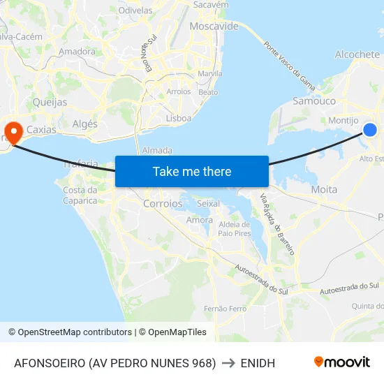 AFONSOEIRO (AV PEDRO NUNES 968) to ENIDH map