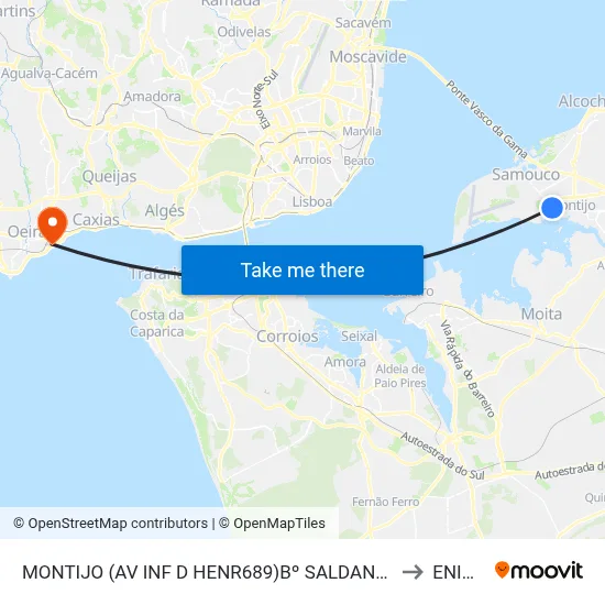 MONTIJO (AV INF D HENR689)Bº SALDANHA to ENIDH map