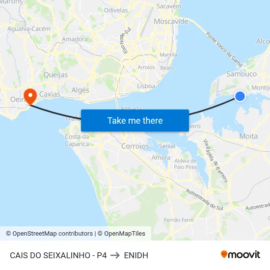 CAIS DO SEIXALINHO - P4 to ENIDH map
