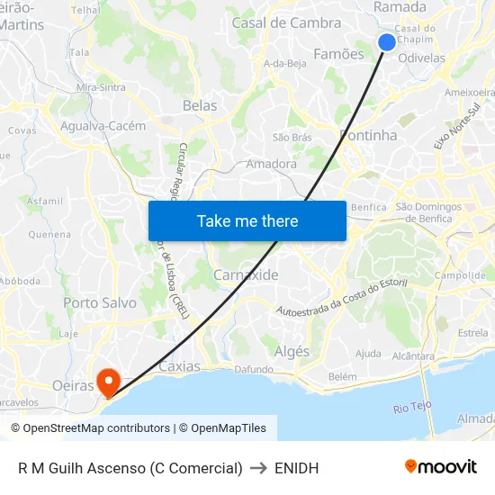 R M Guilh Ascenso (C Comercial) to ENIDH map