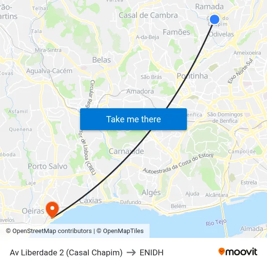 Av Liberdade 2 (Casal Chapim) to ENIDH map