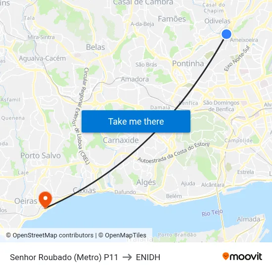 Senhor Roubado (Metro) P11 to ENIDH map
