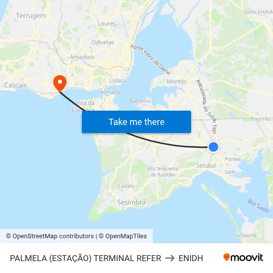 PALMELA (ESTAÇÃO) TERMINAL REFER to ENIDH map