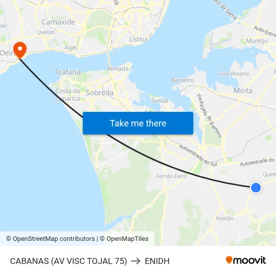 CABANAS (AV VISC TOJAL 75) to ENIDH map