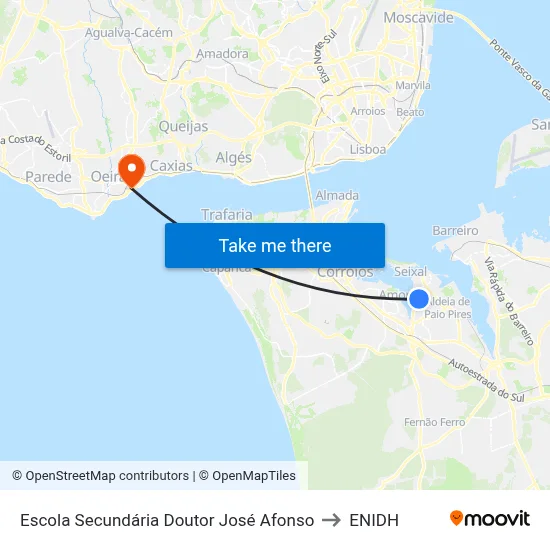 Escola Secundária Doutor José Afonso to ENIDH map