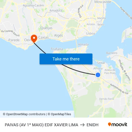 PAIVAS (AV 1º MAIO) EDIF XAVIER LIMA to ENIDH map