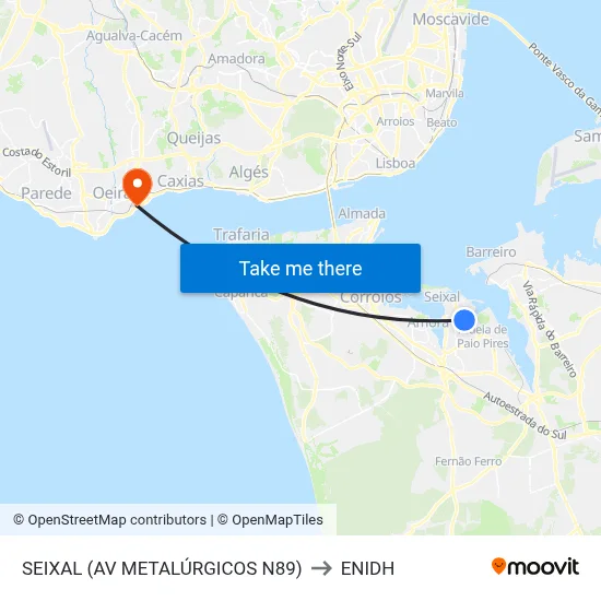 SEIXAL (AV METALÚRGICOS N89) to ENIDH map