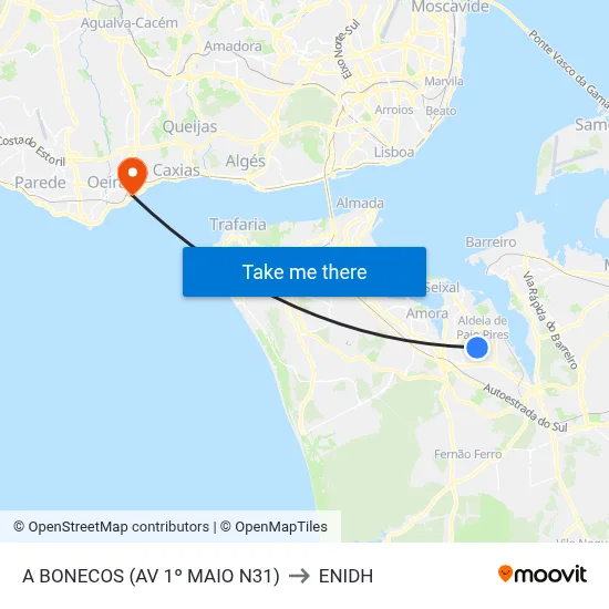 A BONECOS (AV 1º MAIO N31) to ENIDH map