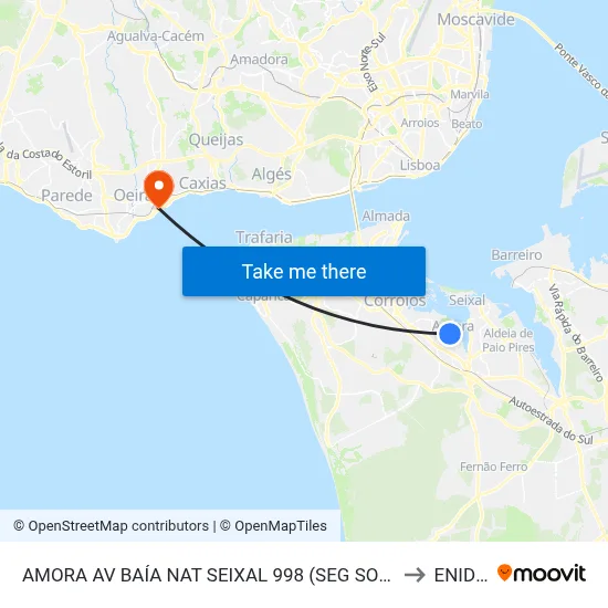 AMORA AV BAÍA NAT SEIXAL 998 (SEG SOC) to ENIDH map