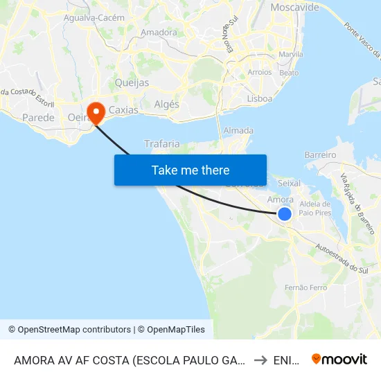 AMORA AV AF COSTA (ESCOLA PAULO GAMA) to ENIDH map