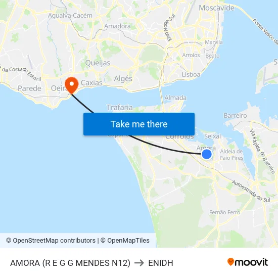 AMORA (R E G G MENDES N12) to ENIDH map