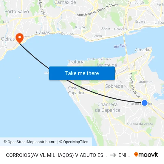 CORROIOS(AV VL MILHAÇOS) VIADUTO ESTAÇÃO to ENIDH map