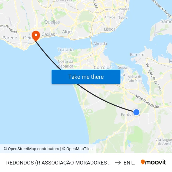 REDONDOS (R ASSOCIAÇÃO MORADORES 595) to ENIDH map