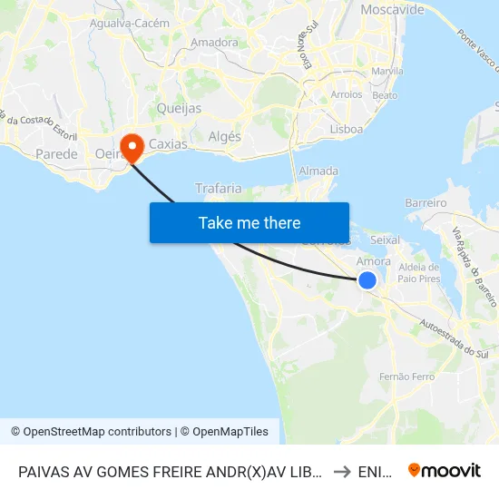 PAIVAS AV GOMES FREIRE ANDR(X)AV LIBERD to ENIDH map