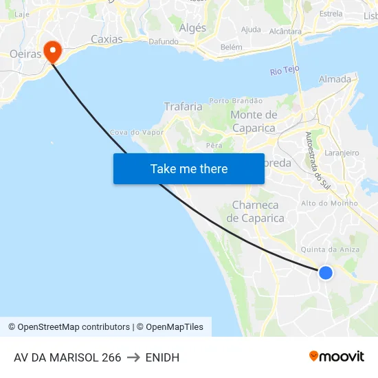 AV DA MARISOL 266 to ENIDH map