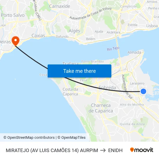 MIRATEJO (AV LUIS CAMÕES 14) AURPIM to ENIDH map