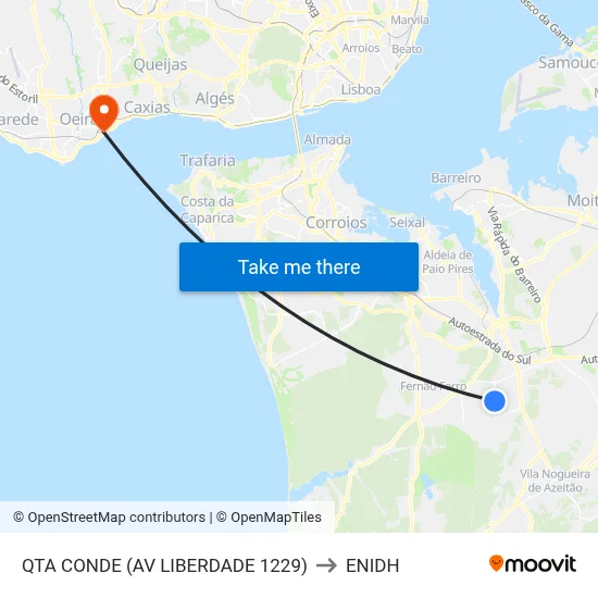QTA CONDE (AV LIBERDADE 1229) to ENIDH map