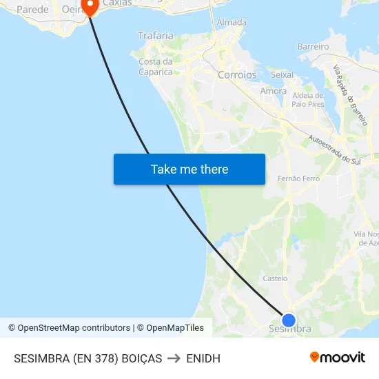 SESIMBRA (EN 378) BOIÇAS to ENIDH map