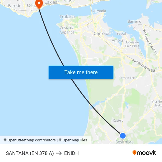SANTANA (EN 378 A) to ENIDH map