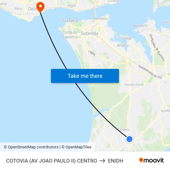 COTOVIA (AV JOAO PAULO II) CENTRO to ENIDH map