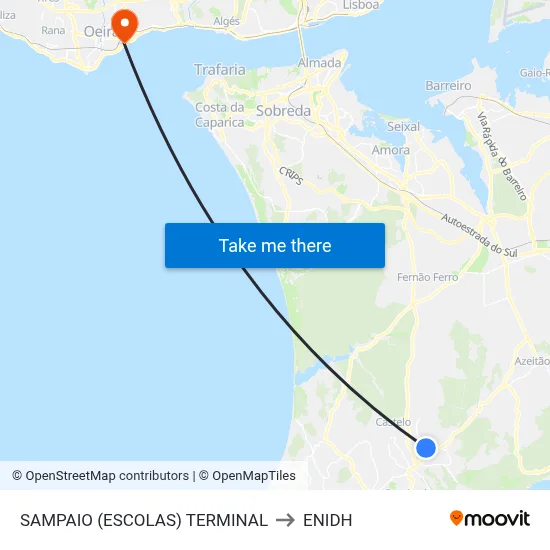 SAMPAIO (ESCOLAS) TERMINAL to ENIDH map