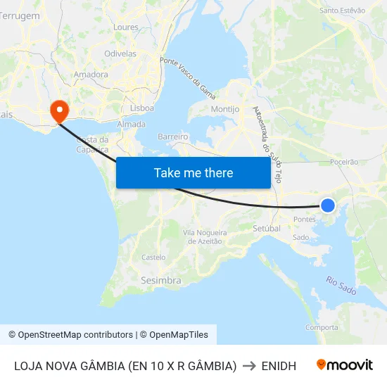 LOJA NOVA GÂMBIA (EN 10 X R GÂMBIA) to ENIDH map