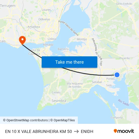 EN 10 X VALE ABRUNHEIRA KM 50 to ENIDH map