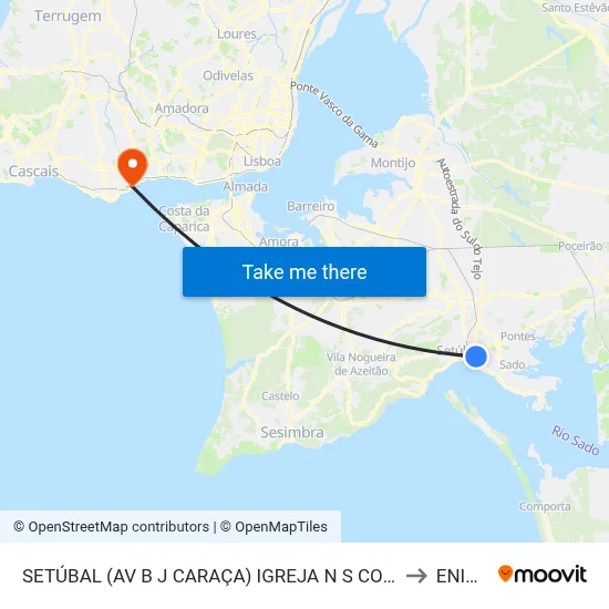 SETÚBAL (AV B J CARAÇA) IGREJA N S CONC to ENIDH map