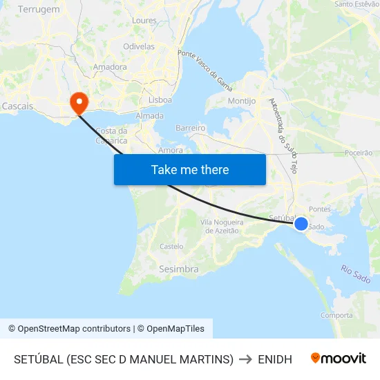 SETÚBAL (ESC SEC D MANUEL MARTINS) to ENIDH map