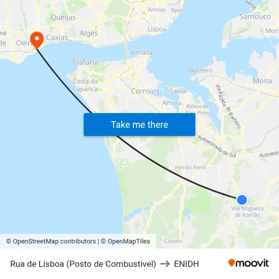Rua de Lisboa (Posto de Combustivel) to ENIDH map