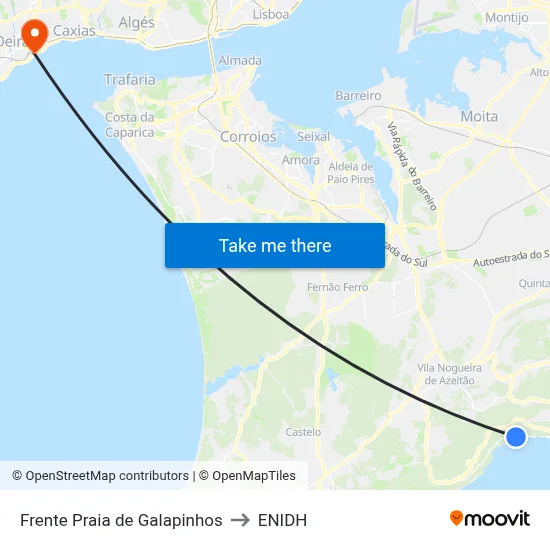 Frente Praia de Galapinhos to ENIDH map