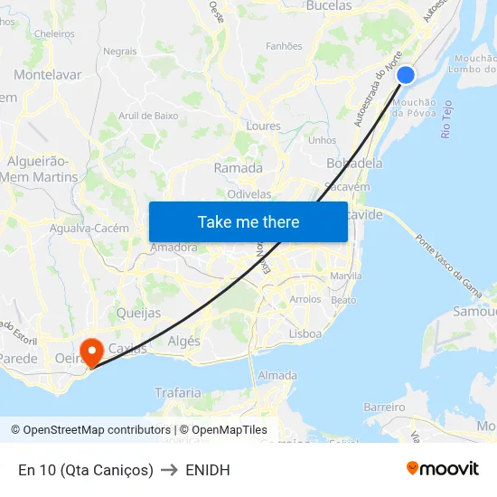 En 10 (Qta Caniços) to ENIDH map