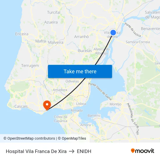 Hospital Vila Franca De Xira to ENIDH map