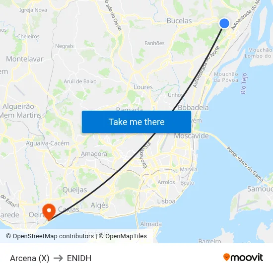Arcena (X) to ENIDH map
