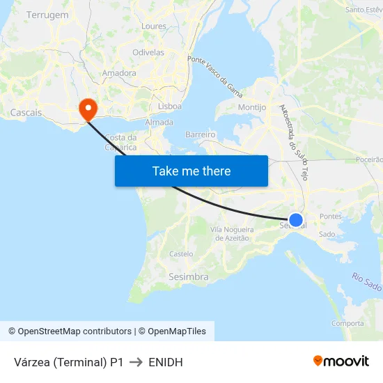 Várzea (Terminal) P1 to ENIDH map
