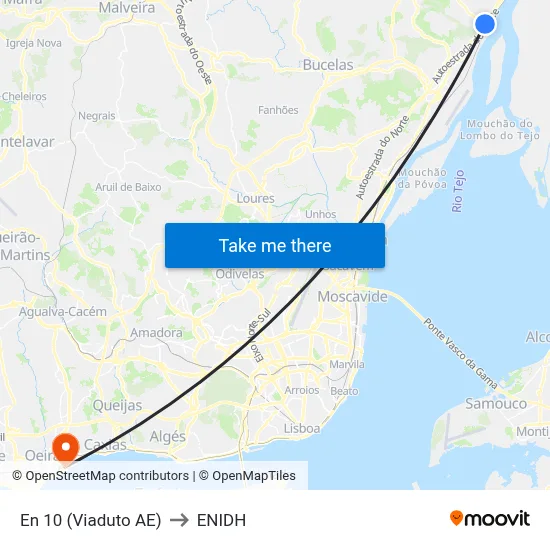 En 10 (Viaduto AE) to ENIDH map