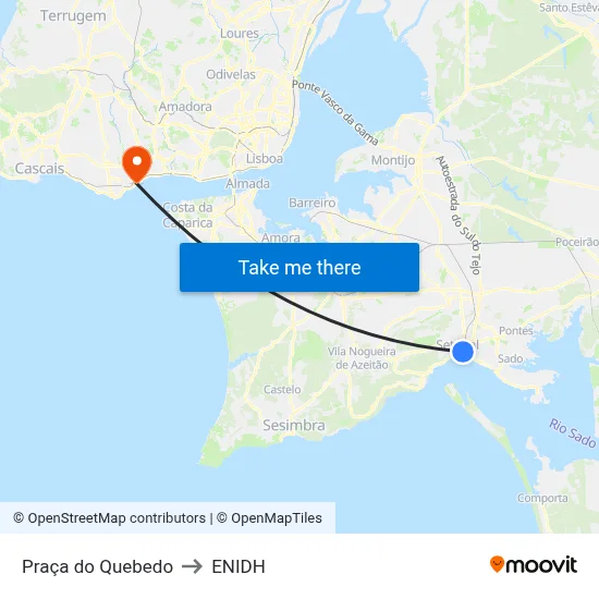 Praça do Quebedo to ENIDH map