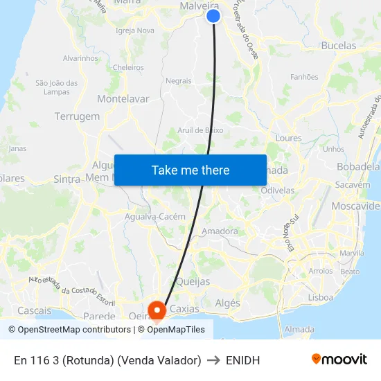 En 116 3 (Rotunda) (Venda Valador) to ENIDH map